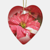 Poinsettia auf Rot Keramikornament (Links)