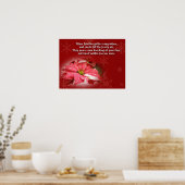 Poinsettia auf Rot mit Poster (Küche)