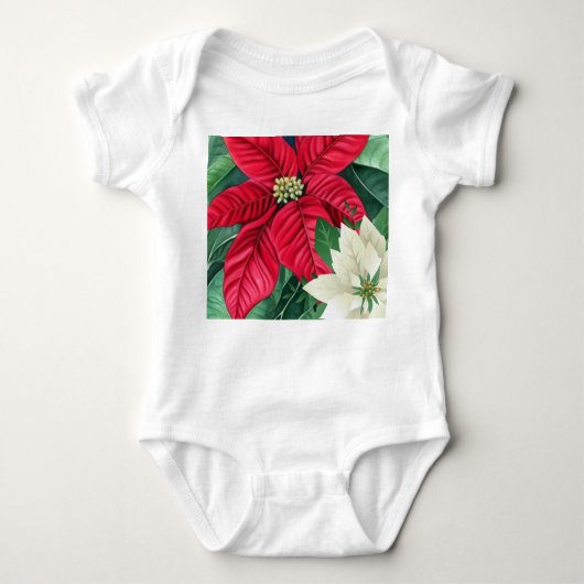 Poinsettia Baby Strampler (Vorderseite)
