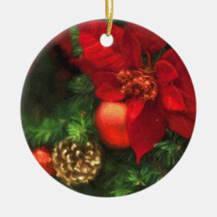 Poinsettia Beauty Keramikornament