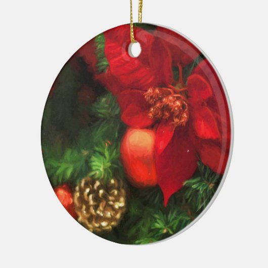 Poinsettia Beauty Keramikornament (Links)