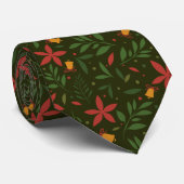 Poinsettia & Bell Elegance Necktie Krawatte (Gerollt)