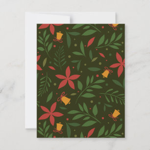 Poinsettia & Bell Eleganz Weihnachtskarte Feiertagskarte