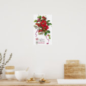 Poinsettia Bells und Holly Vintage Poster (Küche)