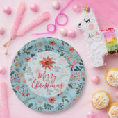 Poinsettia Berries Blätter Weihnachten Pappteller (Party)