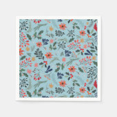 Poinsettia Berries Blätter Weihnachten Serviette (Vorderseite)