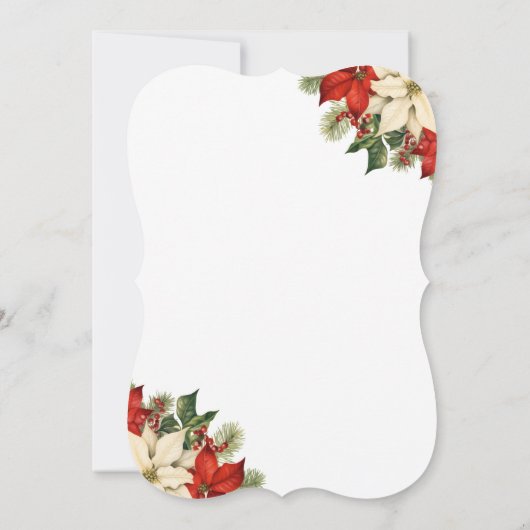 Poinsettia Berries Botanical Christmas Party Einladung (Rückseite)