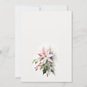 Poinsettia Berries Foliage Water color Wedding Einladung (Rückseite)