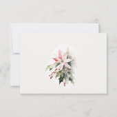 Poinsettia Berries Foliage Water color Wedding RSVP Karte (Rückseite)