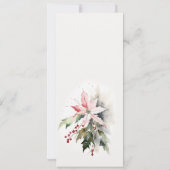 Poinsettia Berries Foliage Wedge Menu Card Einladung (Rückseite)