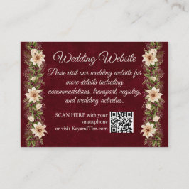 Poinsettia & Berries Hochzeit Begleitkarte