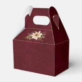Poinsettia & Berries Wedding Dark Red Geschenkschachtel (Rückseite)