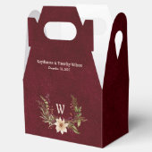 Poinsettia & Berries Wedding Dark Red Geschenkschachtel (Geöffnet)
