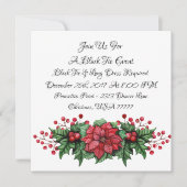 Poinsettia Berry Black Tie Event Invitation Einladung (Vorderseite)