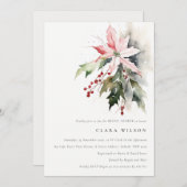 Poinsettia Berry Foliage Brautparty Einladung (Vorne/Hinten)
