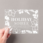Poinsettia & Berry White Holiday Soirée Party Acryleinladungen (Insitu (Handheld))