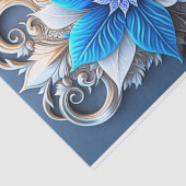 Poinsettia Blue Christmas Blume Elegantes Design Seidenpapier (Ausschnitt)