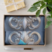 Poinsettia Blue Christmas Blume Elegantes Design Seidenpapier (Geschenk)