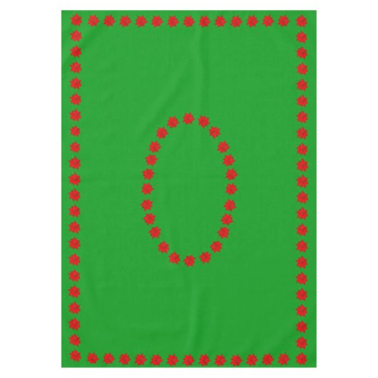 Poinsettia-Blume auf Grün Tischdecke (Vorderseite)