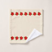 Poinsettia-Blume auf heller Champagnerbeige Badhandtuch Set (Waschlappen)