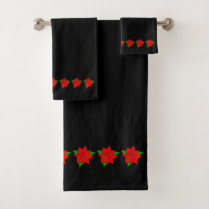 Poinsettia-Blume Badhandtuch Set
