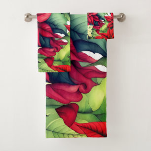 Poinsettia Blume Badhandtuch Set