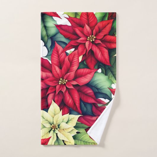 Poinsettia Blume Badhandtuch Set (Handtuch)
