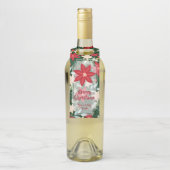Poinsettia Blume Blätter Weihnachten Flaschenanhänger (Auf Flasche)