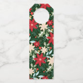 Poinsettia Blume Blätter Weihnachten Flaschenanhänger (Rückseite)