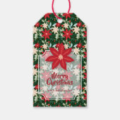 Poinsettia Blume Blätter Weihnachten Geschenkanhänger (Vorderseite)