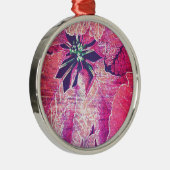 Poinsettia Blume Digitale Kunst Silbernes Ornament (Rechts)