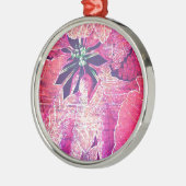 Poinsettia Blume Digitale Kunst Silbernes Ornament (Links)
