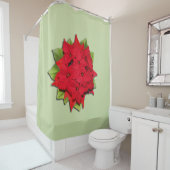 Poinsettia-Blume für Feiertage Duschvorhang (Beispiel)