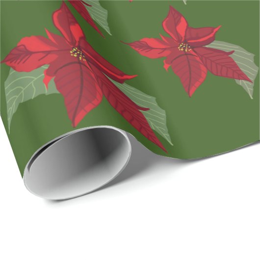 Poinsettia Blume Geschenkpapier (Rolleneckpunkt)