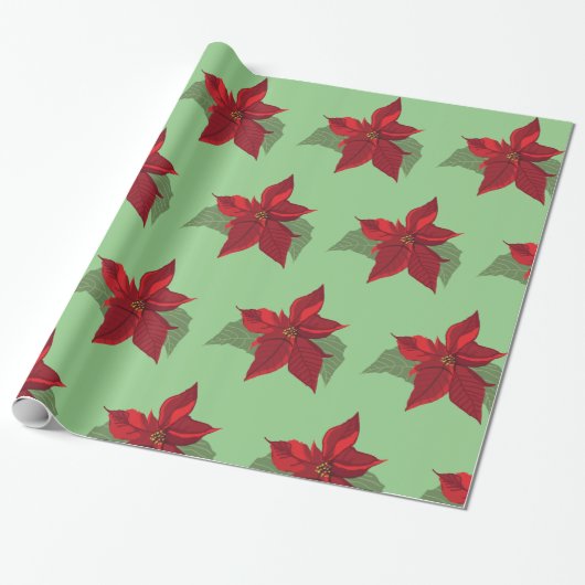 Poinsettia Blume Geschenkpapier (Ungerollt)