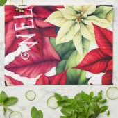 Poinsettia Blume Geschirrtuch (Gefaltet)