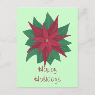 Poinsettia Blume Happy Holidays Postkarten