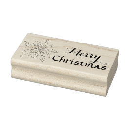 Poinsettia Blume Illustration, Frohe Weihnachten Gummistempel