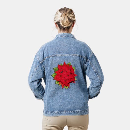 Poinsettia-Blume Jeansjacke (Modell)