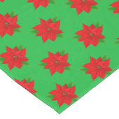 Poinsettia Blume Pattern auf Grün Mittelgroßer Tischläufer (Ecke)