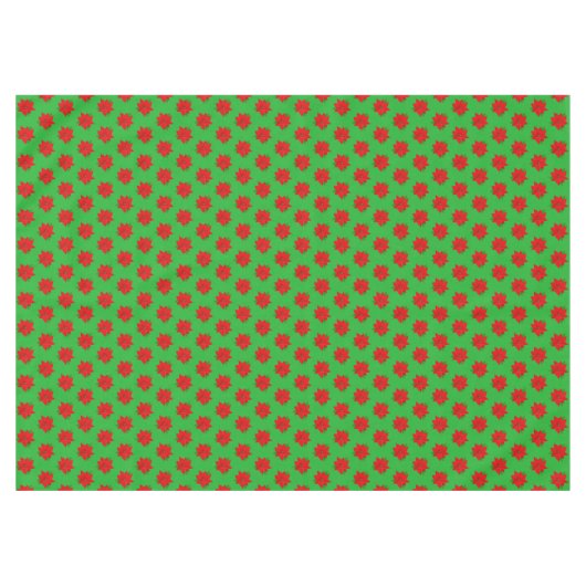Poinsettia Blume Pattern auf grüner Tablette Tischdecke (Vorderseite (Horizontal))