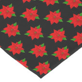 Poinsettia Blume Pattern auf schwarz Kurzer Tischläufer (Ecke)