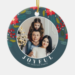 Poinsettia Blume Pattern Foto Feierlicher Urlaub Keramik Ornament