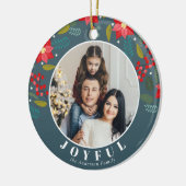 Poinsettia Blume Pattern Foto Feierlicher Urlaub Keramik Ornament (Links)