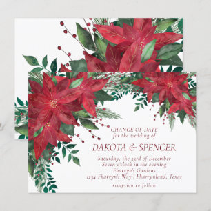 Poinsettia Blume Rot und Grün Weihnachten Hochzeit Einladung
