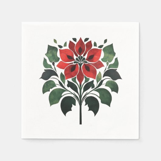 Poinsettia-Blume Serviette (Vorderseite)