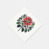 Poinsettia-Blume Serviette (Ecke)