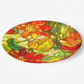 Poinsettia Blume Vintag Pappteller (Schrägansicht)