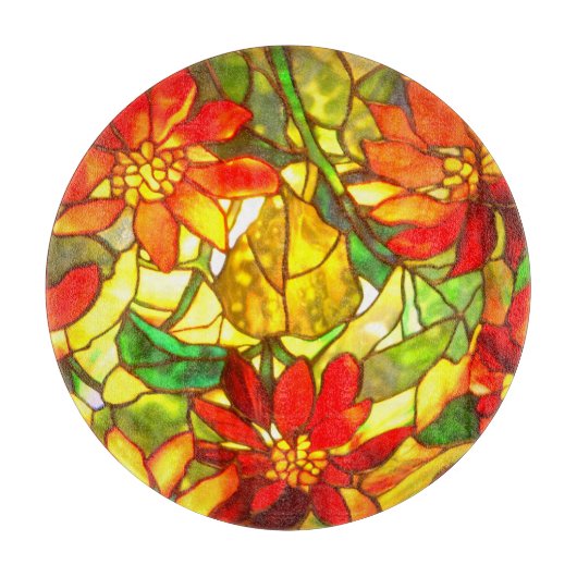 Poinsettia Blume Vintag Schneidebrett (Vorderseite)