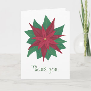 Poinsettia Blume Weihnachten Hochzeit Danke-Karte Dankeskarte